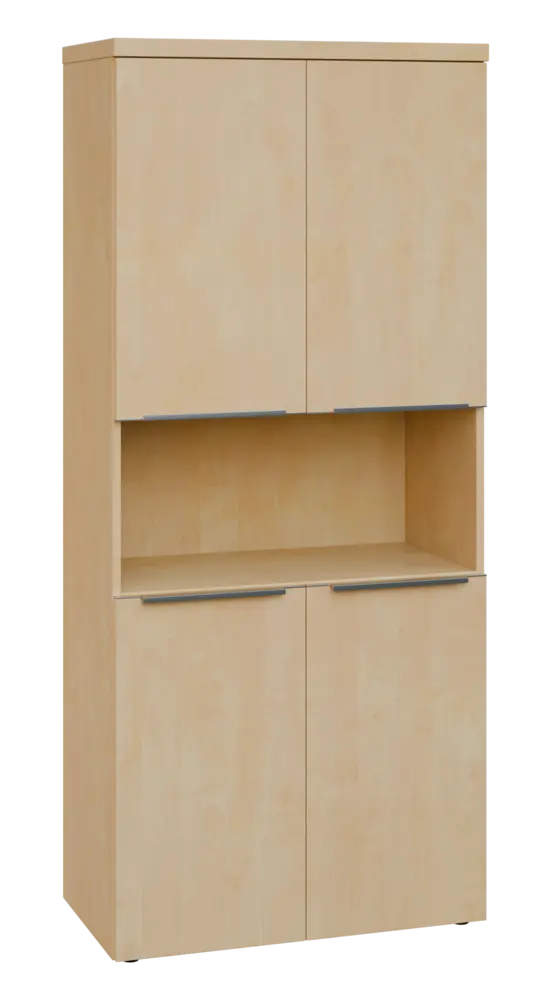 SIN 5 - 84DN kancelářská skříň, 4-dveřová/nika, 1820x800x400, bříza světlá